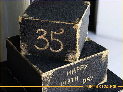 Торт на день рождения 35 лет в виде куба