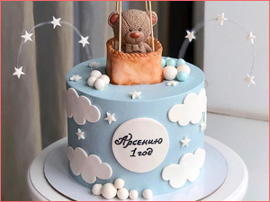 Детский торт для мальчика Арсения на день рождения 1 годик