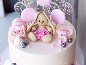 Бисквитный торт девочки на день рождения 5 лет