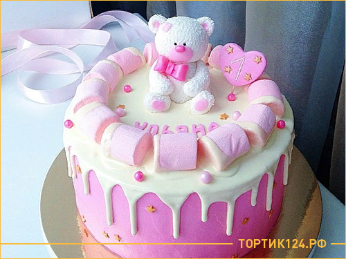 Детский бисквитный торт для девочки Ульяны